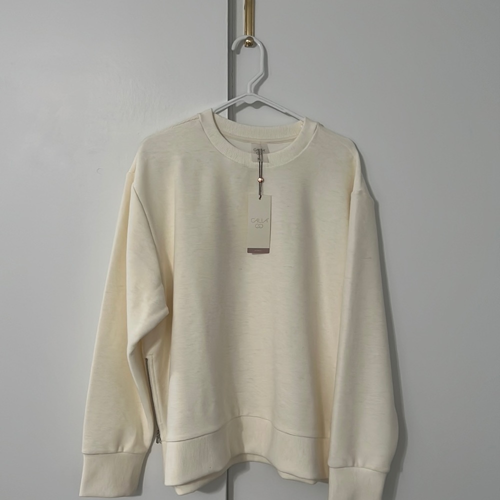 CALIA Women's Ottoman Side Zip Sweatshirt